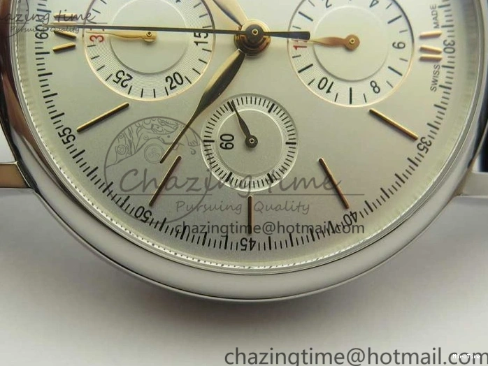 MIROTIME 0129 Snug Portofino IW391022 SS ZK 1:1 Best Edition White Dial Gold Markers On Black Leather Strap A 7130